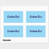 Sticker Rectangulaire Bleu bébé simple avec Modèle texte de script bleu (Feuille)