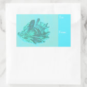 Sticker Rectangulaire Bleu clair Oyster Seasell (Sac)