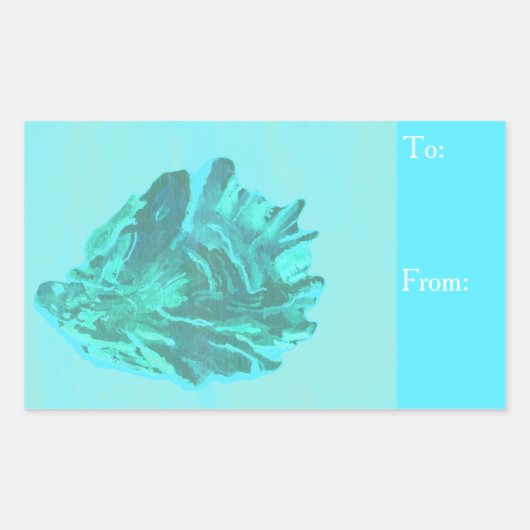 Sticker Rectangulaire Bleu clair Oyster Seasell (Devant)