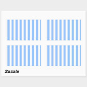 Sticker Rectangulaire Bleu et blanc rayures de bonbons (Feuille)