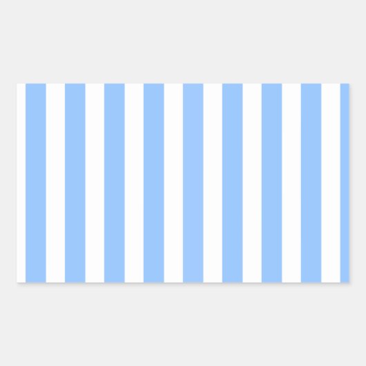 Sticker Rectangulaire Bleu et blanc rayures de bonbons (Devant)