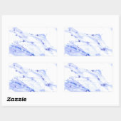 Sticker Rectangulaire Bleu et Marbre blanc (Feuille)