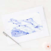 Sticker Rectangulaire Bleu et Marbre blanc (Enveloppe)