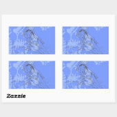 Sticker Rectangulaire Bleu-Fleur Barrel Racer (Feuille)