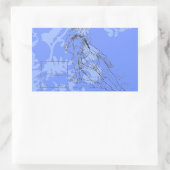 Sticker Rectangulaire Bleu-Fleur Barrel Racer (Sac)