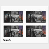 Sticker Rectangulaire Bleu foncé (Feuille)