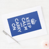 Sticker Rectangulaire Bleu Garder le calme et continuer (Enveloppe)