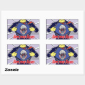 Sticker Rectangulaire bleu h (Feuille)