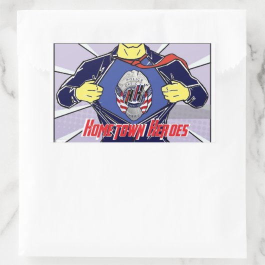 Sticker Rectangulaire bleu h (Sac)