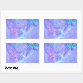 Sticker Rectangulaire Bleu - Tcherub pourchasser les papillons (Feuille)