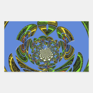 Sticker Rectangulaire Bleu traditionnel