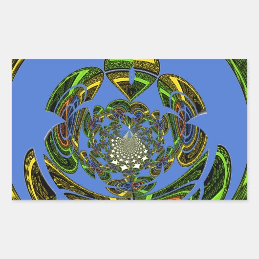 Sticker Rectangulaire Bleu traditionnel (Devant)