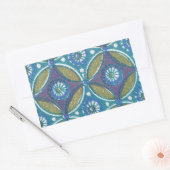 Sticker Rectangulaire Bleu vert Rustique Boho Motif circulaire géométriq (Enveloppe)
