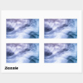 Sticker Rectangulaire Bleu violet blanc abstrait nuages célestes fumée (Feuille)