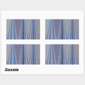 Sticker Rectangulaire Bleu, violet, gris Chevron Art Imprimer (Feuille)