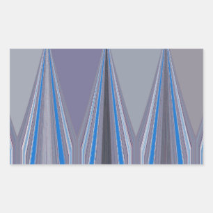 Sticker Rectangulaire Bleu, violet, gris Chevron Art Imprimer