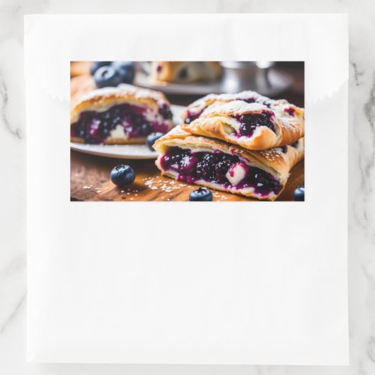 Sticker Rectangulaire Bleue frites (Sac)