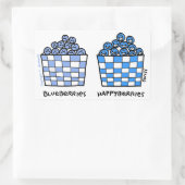 Sticker Rectangulaire Bleuets amusants Happyberries Dessin alimentaire (Sac)
