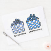 Sticker Rectangulaire Bleuets amusants Happyberries Dessin alimentaire (Enveloppe)