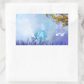 Sticker Rectangulaire Bleus Bleus Bleu Oiseaux d'étang (Sac)