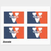 Sticker Rectangulaire Bloc de couleur Virginia Cavaliers (Feuille)