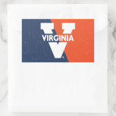 Sticker Rectangulaire Bloc de couleur Virginia Cavaliers (Sac)
