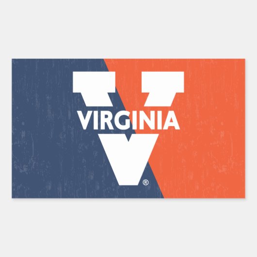 Sticker Rectangulaire Bloc de couleur Virginia Cavaliers (Devant)