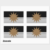 Sticker Rectangulaire Blocage noir blanc et soleil Brown (Feuille)