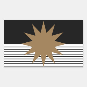 Sticker Rectangulaire Blocage noir blanc et soleil Brown