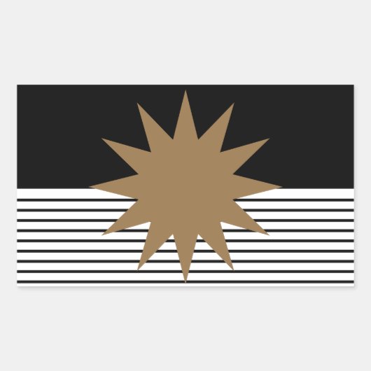 Sticker Rectangulaire Blocage noir blanc et soleil Brown (Devant)