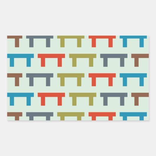 Sticker Rectangulaire blocs à motif (Devant)