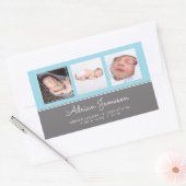 Sticker Rectangulaire Blue Baby Boy Newborn Photo Collage Annonce (Enveloppe)
