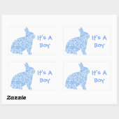 Sticker Rectangulaire Blue Bunny C'est un garçon (Feuille)