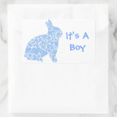 Sticker Rectangulaire Blue Bunny C'est un garçon (Sac)