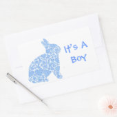 Sticker Rectangulaire Blue Bunny C'est un garçon (Enveloppe)