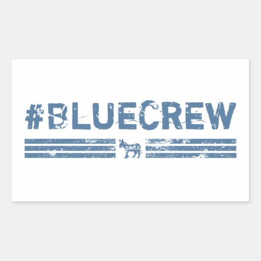 Sticker Rectangulaire Blue Crew Democrat (Devant)