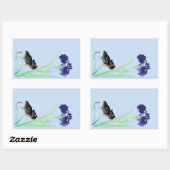 Sticker Rectangulaire Blue Irises and Moorhens par Ohara Koson (Feuille)