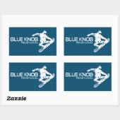 Sticker Rectangulaire Blue Knob Pennsylvania Snowboarder (Feuille)