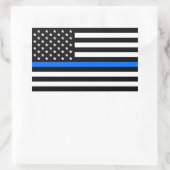 Sticker Rectangulaire "BLUE LINE MINCE sur le DRAPEAU " (Sac)