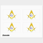 Sticker Rectangulaire Blue Lodge Carré & Compas (Feuille)