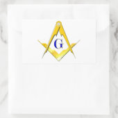 Sticker Rectangulaire Blue Lodge Carré & Compas (Sac)