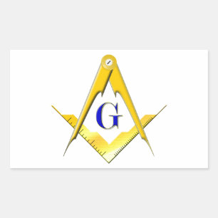 Sticker Rectangulaire Blue Lodge Carré & Compas