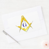 Sticker Rectangulaire Blue Lodge Carré & Compas (Enveloppe)