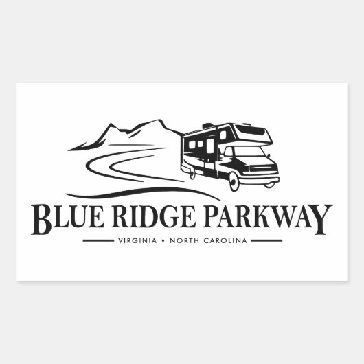 Sticker Rectangulaire Blue Ridge Parkway - Véhicule récréatif (Devant)