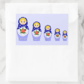 Sticker Rectangulaire Blue russian matryoshka nesting dollar (Sac)