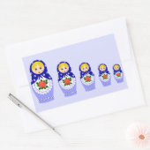 Sticker Rectangulaire Blue russian matryoshka nesting dollar (Enveloppe)