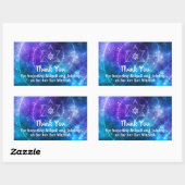Sticker Rectangulaire Blue violet Galaxy Bat Bar Mitzvah Merci (Feuille)
