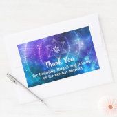 Sticker Rectangulaire Blue violet Galaxy Bat Bar Mitzvah Merci (Enveloppe)