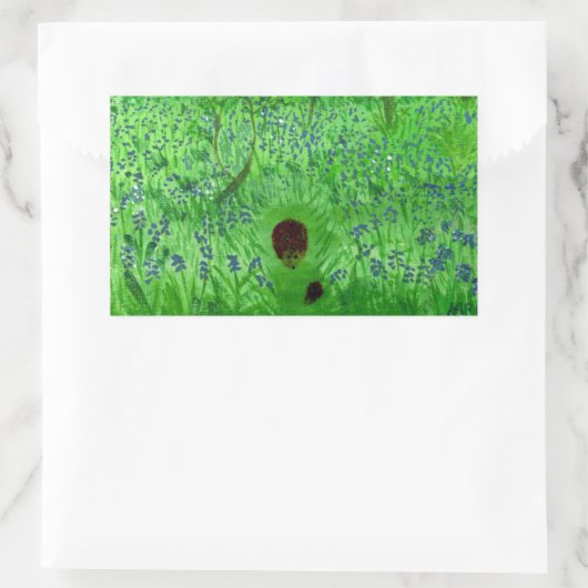 Sticker Rectangulaire Bluebell Wood Hérisson vert (Sac)