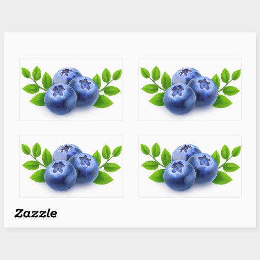 Sticker Rectangulaire Blueberges (Feuille)